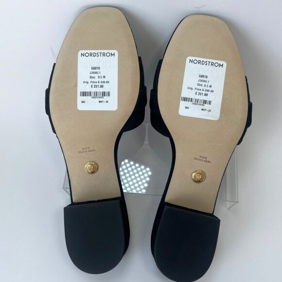 Veronica Beard Annette Black Suede Sandals Block Heel Women Size 8.5 - Picture 7 of 10